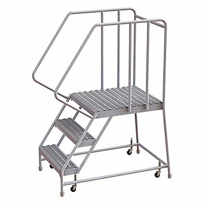 TRI-ARC WLAR103165D5 Rolling Ladder 3 Step Aluminum Serrated