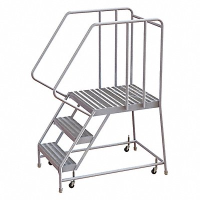 TRI-ARC WLAR103244D5 Rolling Ladder 3 Step Aluminum Ribbed