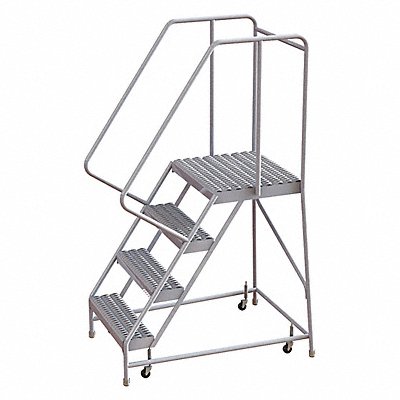 TRI-ARC WLAR104165D4 Rolling Ladder 4 Step Aluminum Serrated