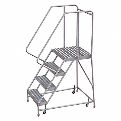 TRI-ARC WLAR104244D4 Rolling Ladder 4 Step Aluminum Ribbed