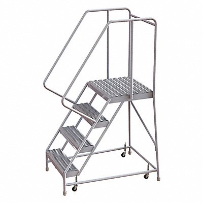 TRI-ARC WLAR104245D4 Rolling Ladder 4 Step Aluminum Serrated