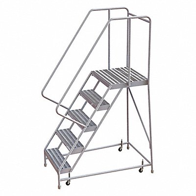 TRI-ARC WLAR105164D4 Rolling Ladder 5 Step Aluminum Ribbed
