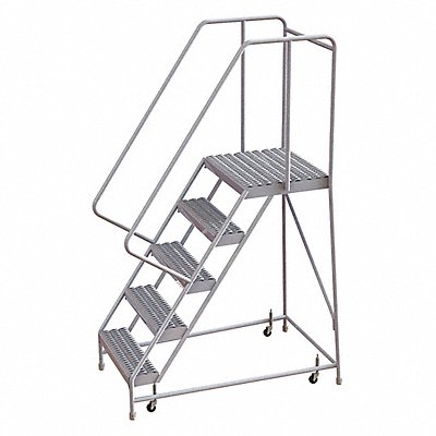 TRI-ARC WLAR105165D4 Rolling Ladder 5 Step Aluminum Serrated