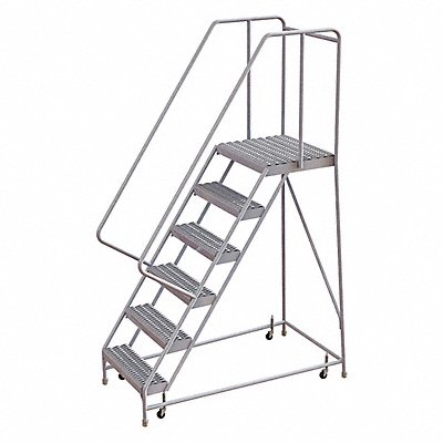 TRI-ARC WLAR106245D4 Rolling Ladder 6 Step Aluminum Serrated