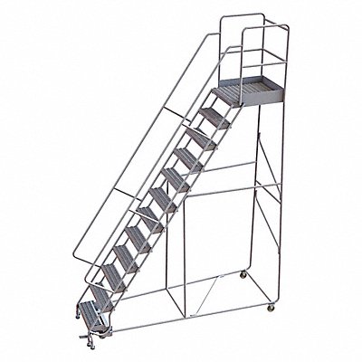 TRI-ARC WLAR112245 Rolling Ladder 12 Step Aluminum Serrated