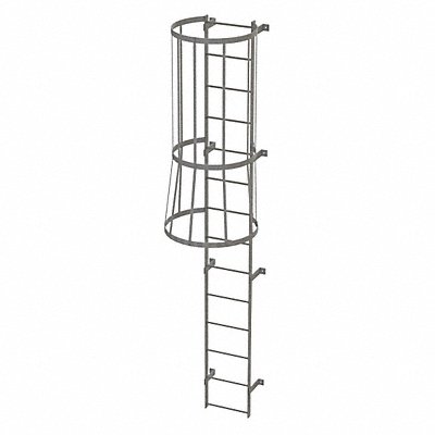 TRI-ARC WLFC1114 Fixed Ladder w/ Safety Cage Steel 13 ft.