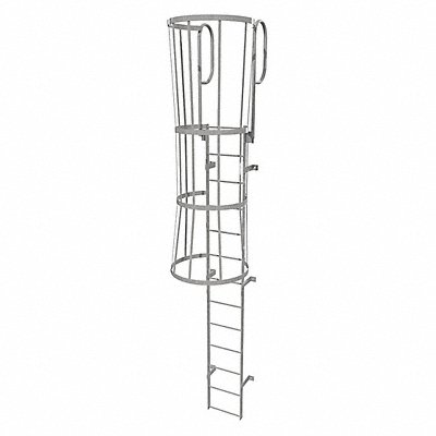 TRI-ARC WLFC1213 Fixed Ladder w/ Safety Cage Steel 12 ft.