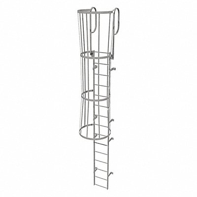 TRI-ARC WLFC1215 Fixed Ladder w/ Safety Cage Steel 14 ft.
