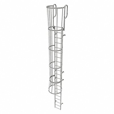 TRI-ARC WLFC1221 Fixed Ladder w/ Safety Cage Steel 20 ft.