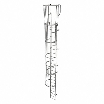 TRI-ARC WLFC1223 Fixed Ladder w/ Safety Cage Steel 22 ft.