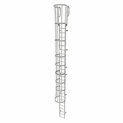 TRI-ARC WLFC1227 Fixed Ladder w/ Safety Cage Steel 26 ft.