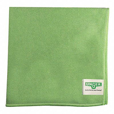 UNGER MF400 Microfiber Cloth 15 x 16 Green PK10
