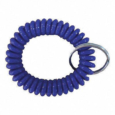 GRAINGER 25PA14 Wrist Coil with Split Key Ring Blue PK5