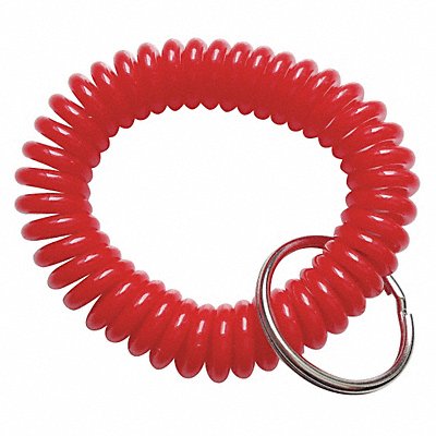 GRAINGER 25PA23 Wrist Coil Key Ring Red PK10