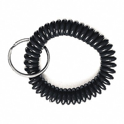 GRAINGER 25PA24 Wrist Coil Key Ring Black PK10