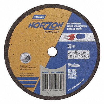 NORTON 66243510680 Cut Off Wheel 3/8 Connect NrZnPlsSGZLngLfe