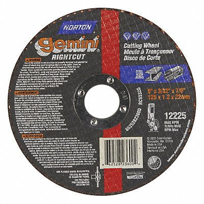 NORTON 66252823600 Cut Off Wheel 7/8 Connect. Gemini RightCut