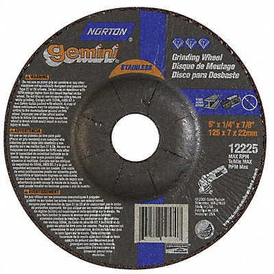 NORTON 66252842040 Depressed Grinding Wheel 7/8 CN Unthreaded Hole