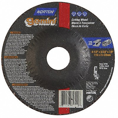NORTON 66252843582 Depressed Centre Cut Off Wheel 7/8 CN Unthreaded Hole