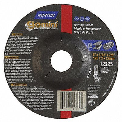 NORTON 66252843587 Depressed Centre Cut Off Wheel 7/8 CN Unthreaded Hole
