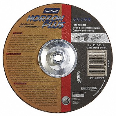 NORTON 66253049066 Depressed Centre Cut Off Wheel 5/8 -11CN ThreadHle