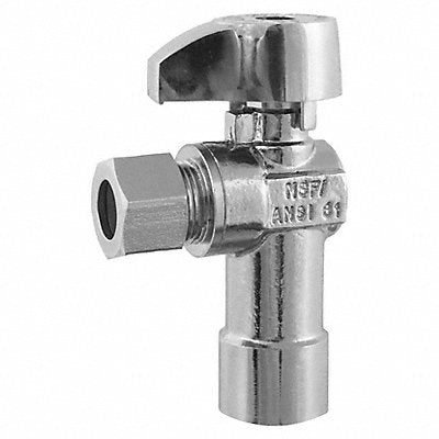 GRAINGER 261009LF 1/4-Turn Stop Angle 1/2 Inx3/8 In