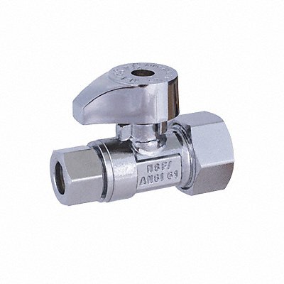 GRAINGER 261014LF 1/4-Turn Stop Straight 5/8 Inx3/8 In