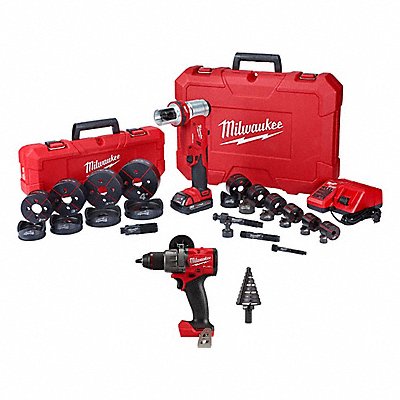 MILWAUKEE TOOL  EQUIPMENT 2677-23, 2904-20, 48-89-9205 M18 Knockout Kit + M18 Drill + Step Bit