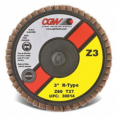 CGW ABRASIVES 30002 Flap Disc 2 T27 C/Z Reg Roll On 40G