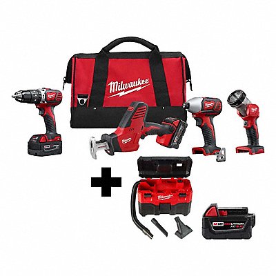 MILWAUKEE 26952408802048100000 M18 4PC Combo Kit M18 Vac M18 5.0