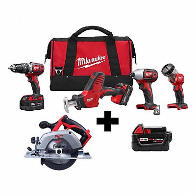 MILWAUKEE 26952426302048100000 M18 4Tool Kit M18 6.5 Circ Saw M18 5.0