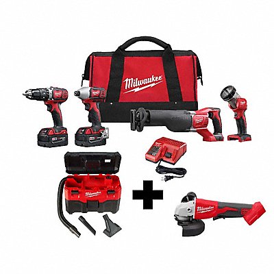 MILWAUKEE 269624088020268000 M18 4-Tool Kit M18 Vac M18 Grinder