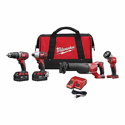 MILWAUKEE 269624 Cordless Combination Kit 4 Tools 18V DC