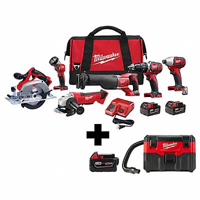 MILWAUKEE 26962608802048100000 M18 6-Tool. M18 Vacuum. XC5.0 Bat Pack