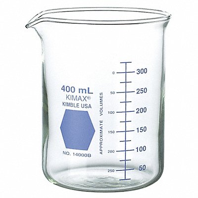 KIMBLE 14000B400 Beaker 400 mL 106 mm H 77 mm Dia PK12