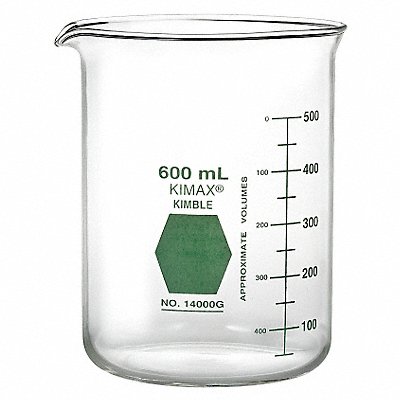 KIMBLE 14000G100 Beaker 100 mL 70 mm H 50 mm Dia PK12