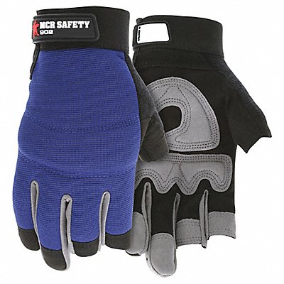 MCR SAFETY 902XL Fasguard Synthtc Leather 3 Fingerless XL