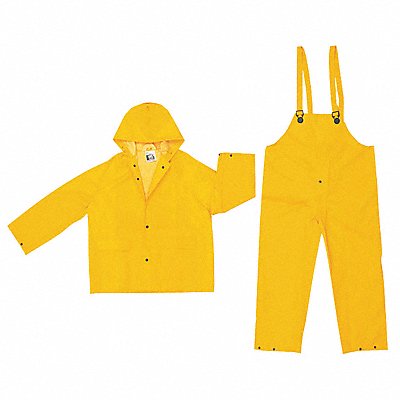 MCR SAFETY 2003M Rain Suit w/Jacket/Bib Unrated Yellow M
