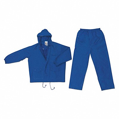 MCR SAFETY 7032L Rain Suit w/Jacket/Pant Unrated Blue L
