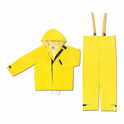 MCR SAFETY 8402X2 Rain Suit Jacket/Bib Unrated Yellow 2XL