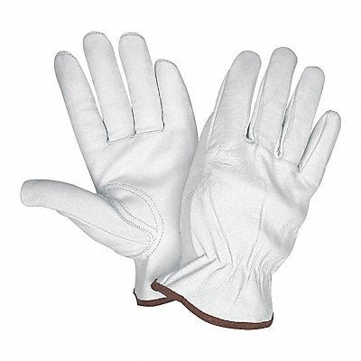 MCR SAFETY 3611L J3549 Leather Gloves White L PK12