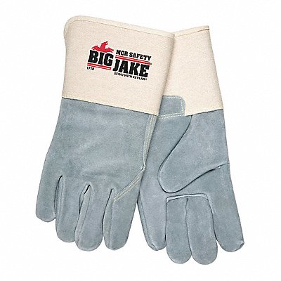 MCR SAFETY 1718 Leather Gloves Grey XL PK12
