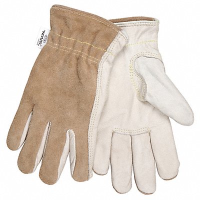 MCR SAFETY 3204KM Leather Gloves Beige M PK12