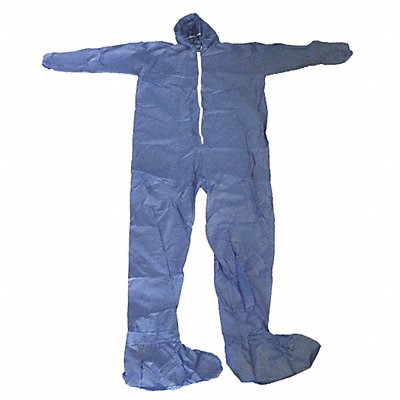 CONDOR 26W830 Coveralls L Blue Polypropylene PK25