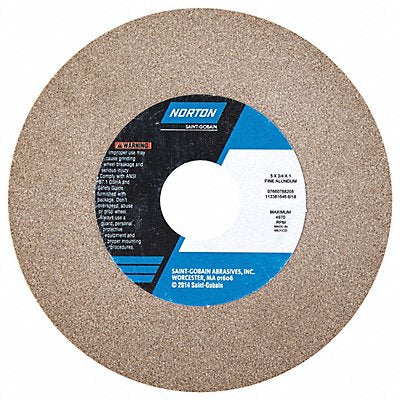 NORTON 7660788205 Grinding Wheel 5in.Dia AO 100/120G Brown