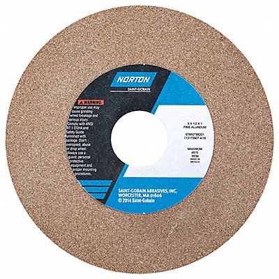 NORTON 7660788201 Grinding Wheel 5in.Dia AO 100/120G Brown