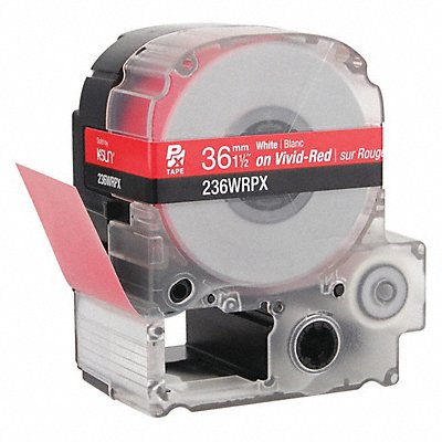 LABELWORKS PX 236WRPX White Ink/Red Tape 1-1/2 W