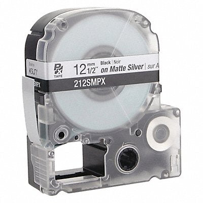 LABELWORKS PX 212SMPX Black Ink/Silver Matte Tape 1/2 W