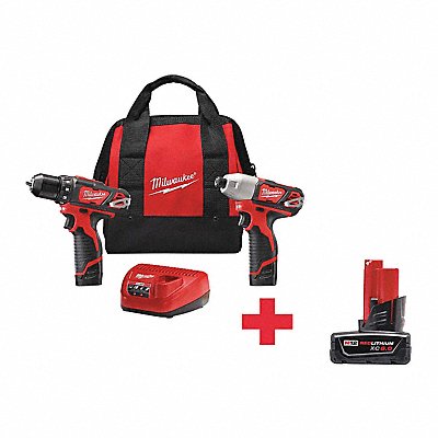 MILWAUKEE 24942200000000 Cordless Combination Kit 2 Tools 12V DC