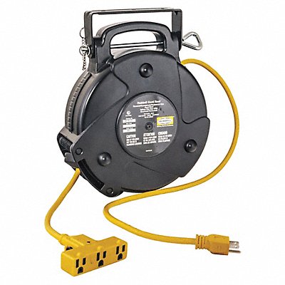 HUBBELL WIRING DEVICE-KELLEMS HBLC40123TT Cord Reel 40 ft 12/3 SJTW Black 120VAC